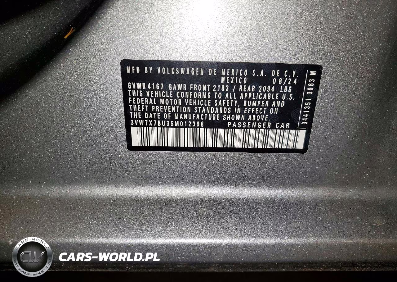 2025 Volkswagen Jetta Se VIN:3VW7X7BU3SM012398 - 13
