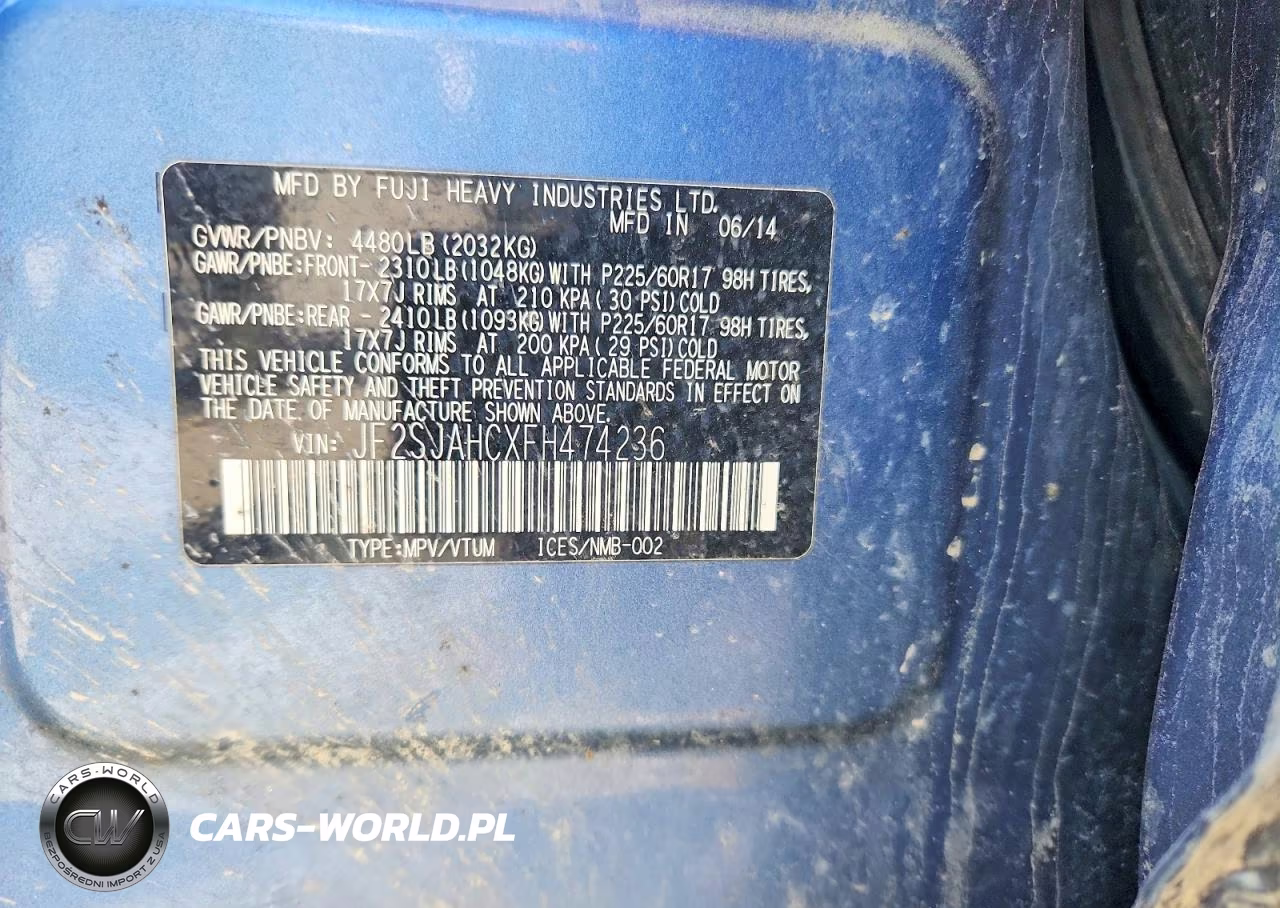 2015 Subaru Forester 2.5I Limited VIN:JF2SJAHCXFH474236 - 12