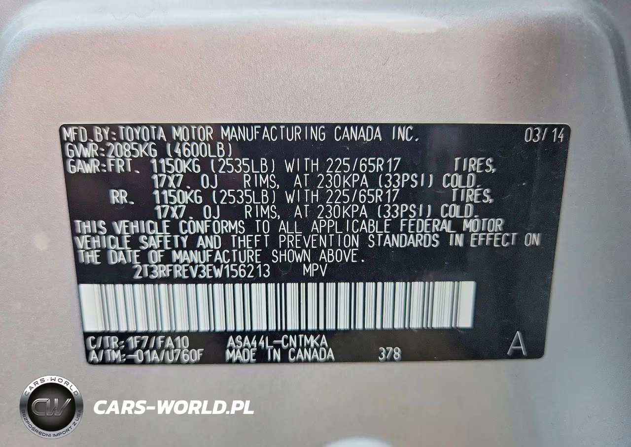 2014 Toyota Rav4 Le VIN:2T3RFREV3EW156213 - 13