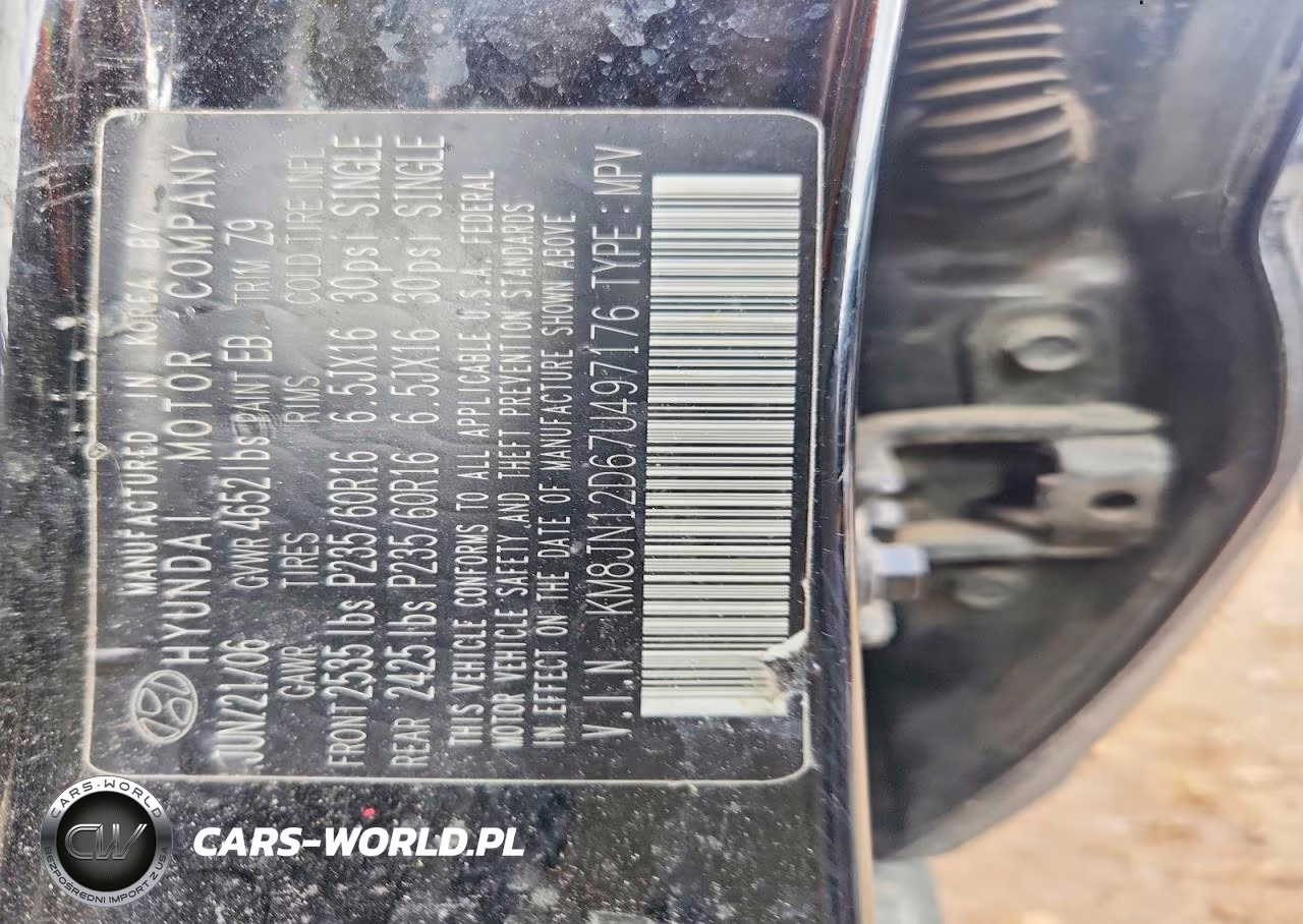 2007 Hyundai Tucson Se VIN:KM8JN12D67U497176 - 12