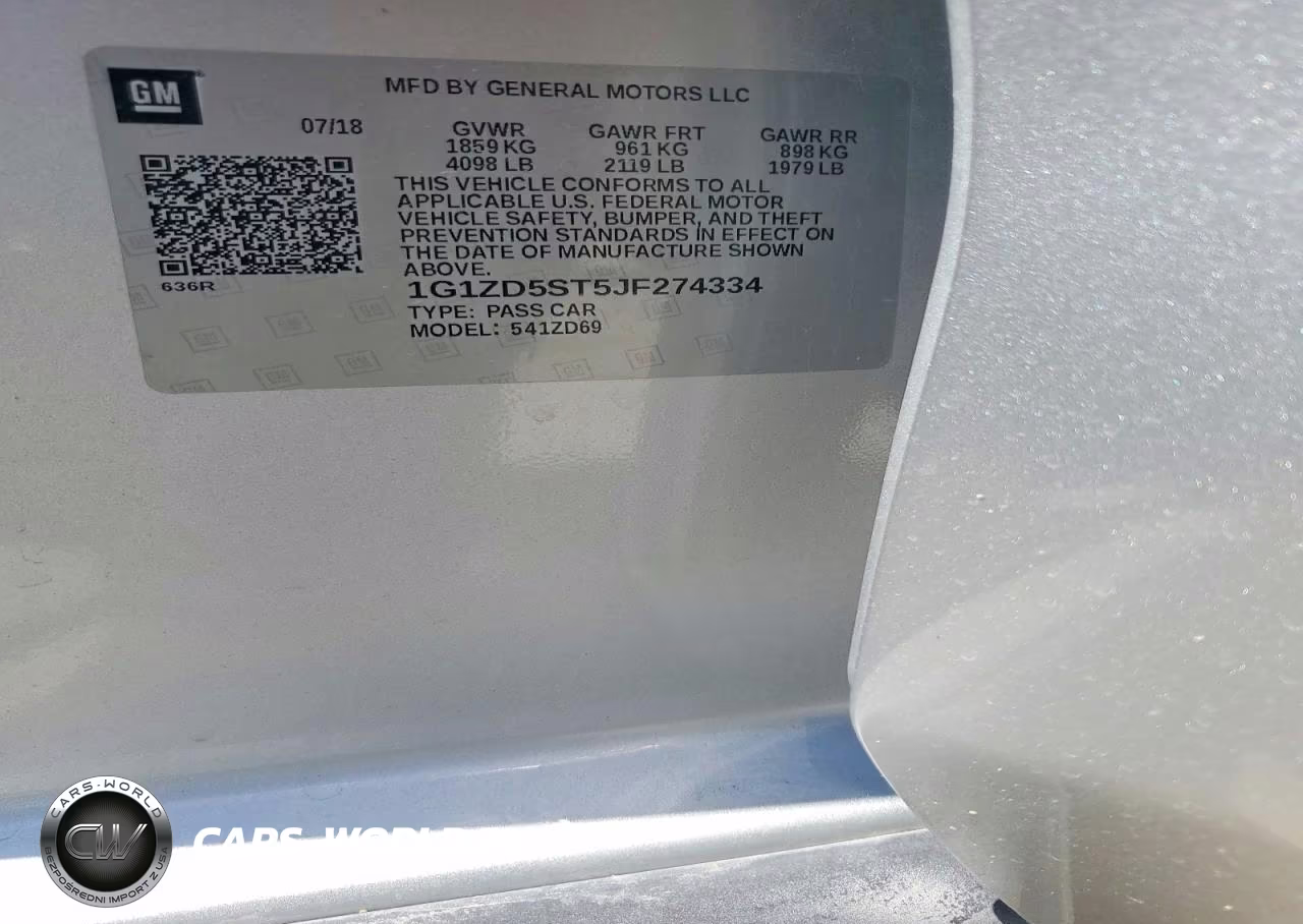 2018 Chevrolet Malibu Lt VIN:1G1ZD5ST5JF274334 - 12