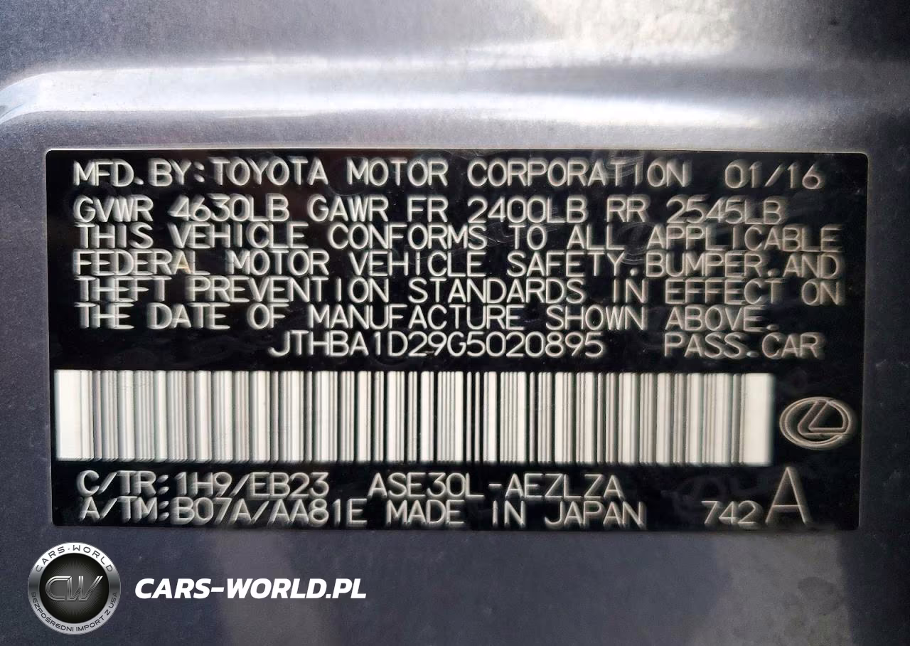 2016 Lexus Is 200T VIN:JTHBA1D29G5020895 - 12