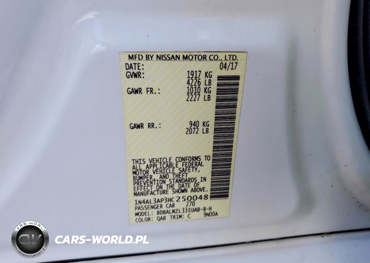 2017 Nissan Altima 2.5 Sv VIN:1N4AL3AP3HC250048 - 12