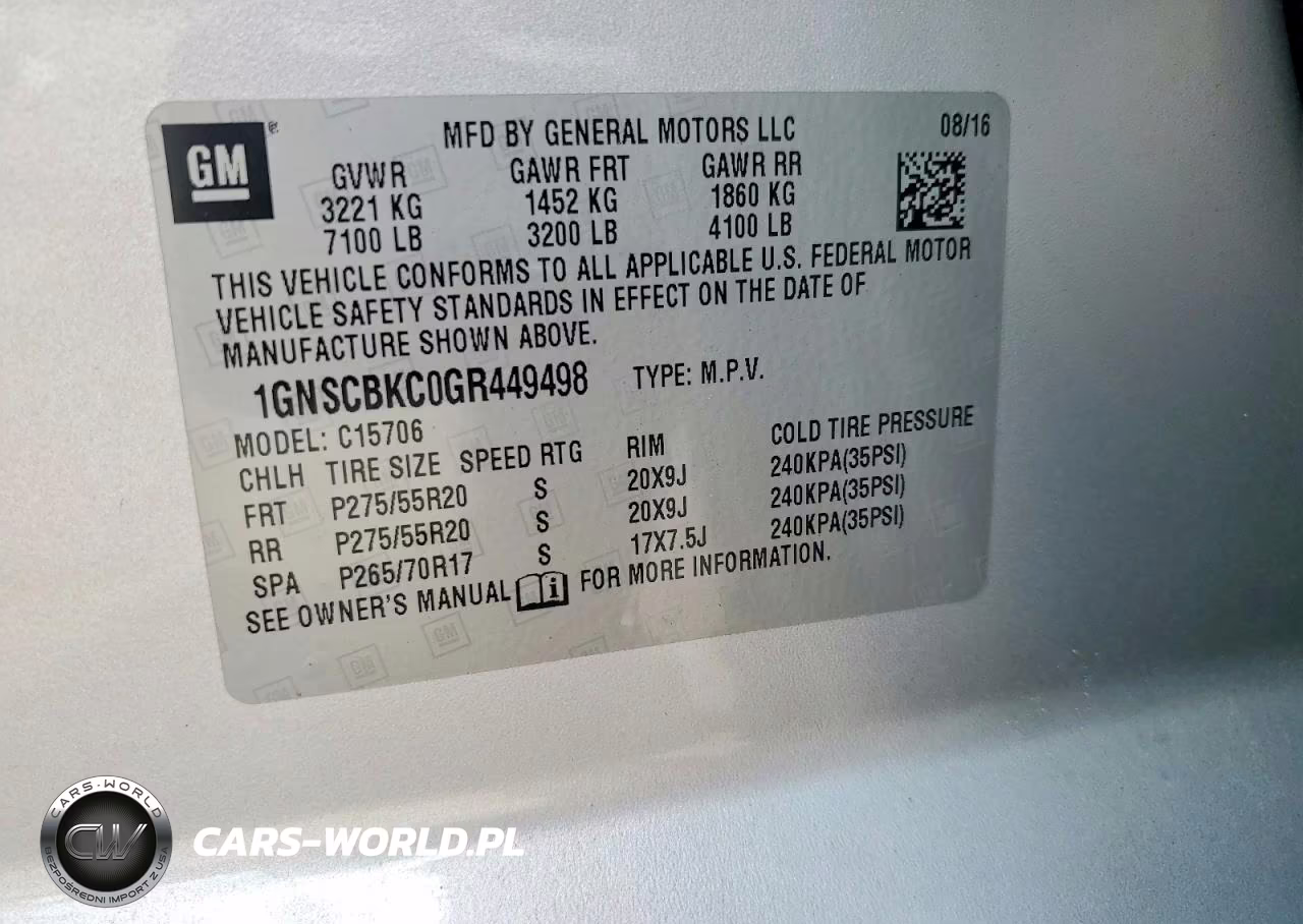 2016 Chevrolet Tahoe C1500 Lt VIN:1GNSCBKC0GR449498 - 12
