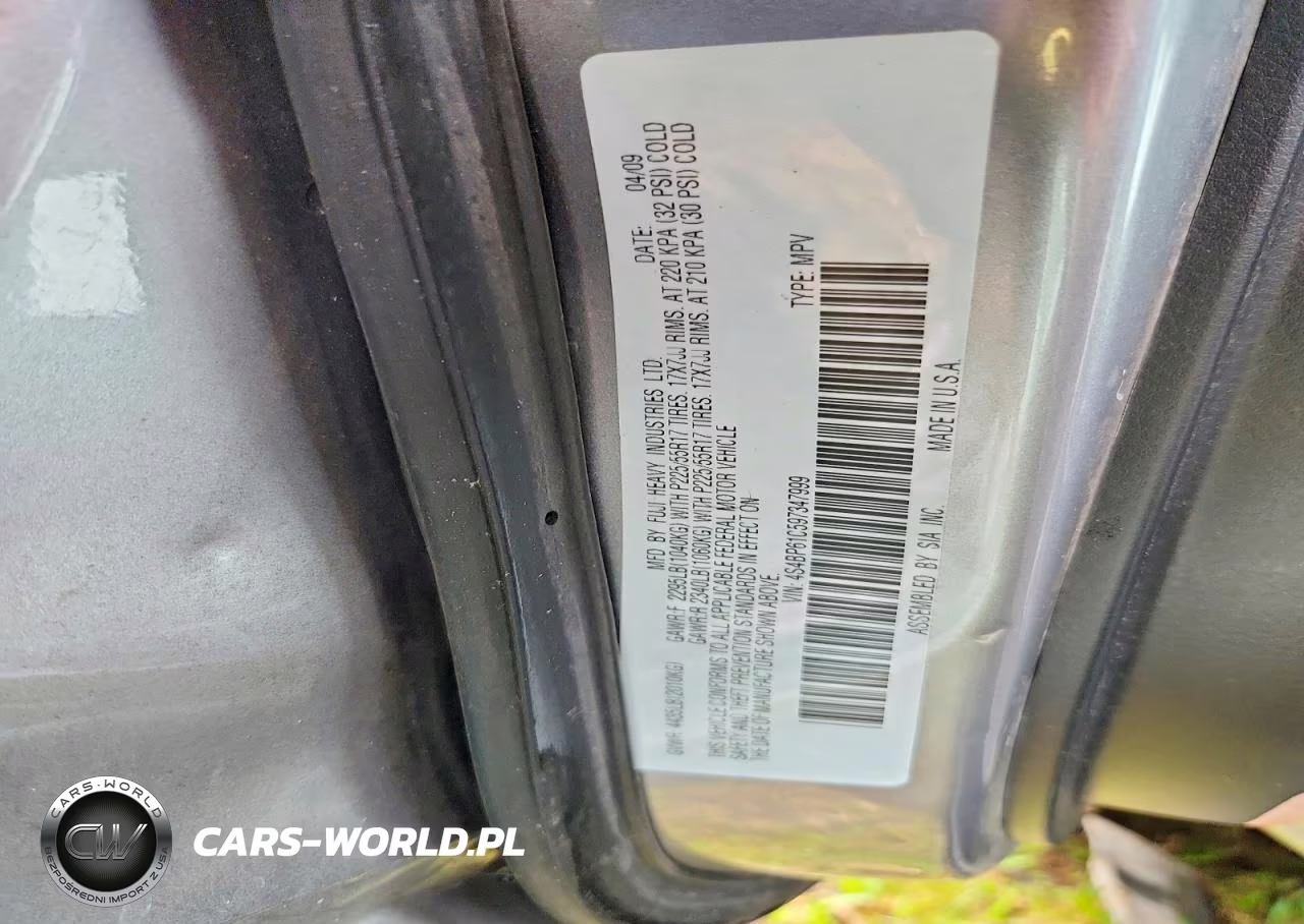 2009 Subaru Outback 2.5I VIN:4S4BP61C597347999 - 13