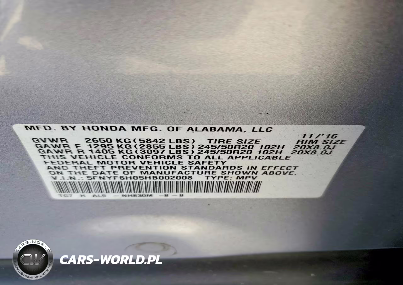 2017 Honda Pilot Elite VIN:5FNYF6H05HB002008 - 13
