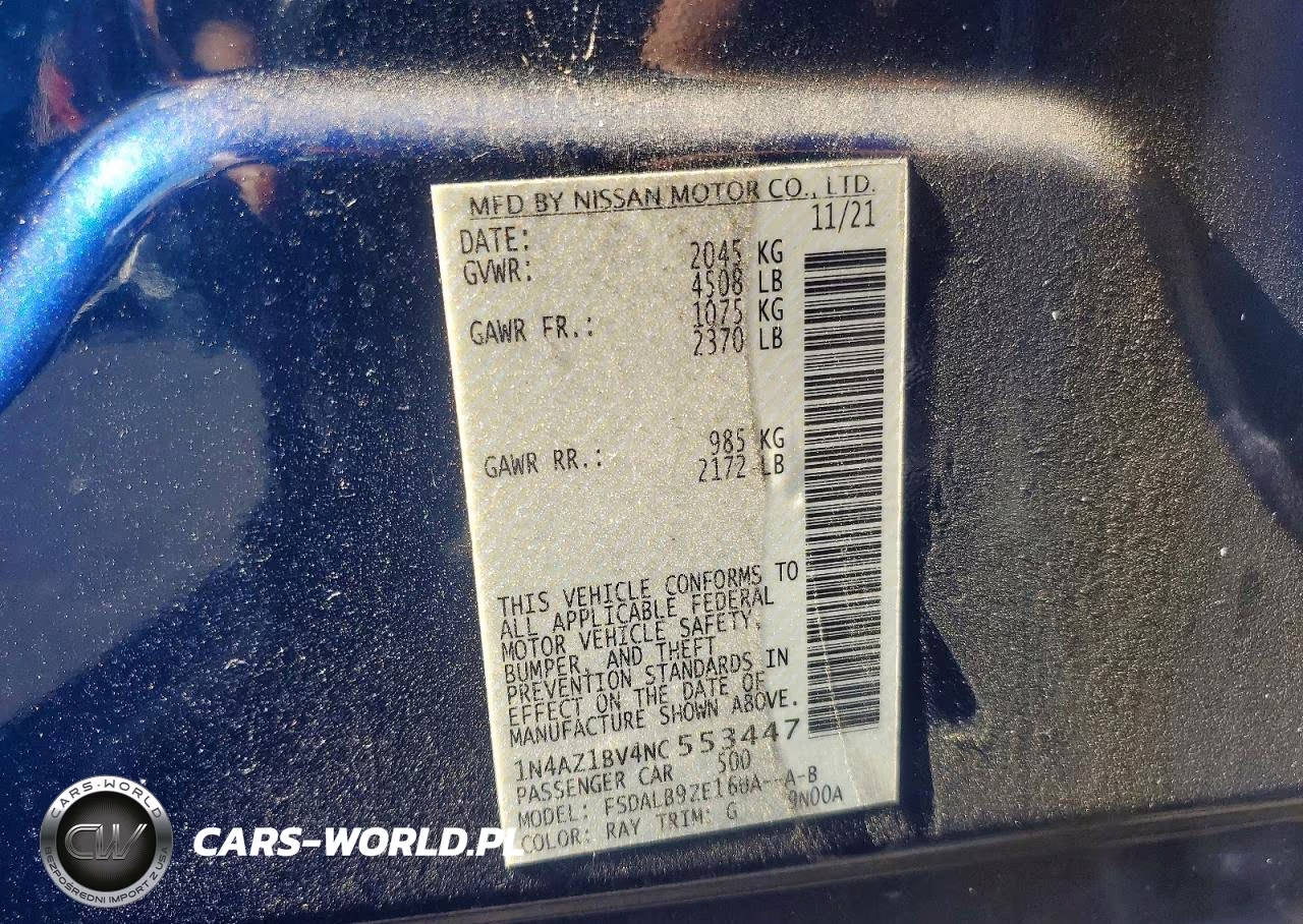2022 Nissan Leaf S VIN:1N4AZ1BV4NC553447 - 12