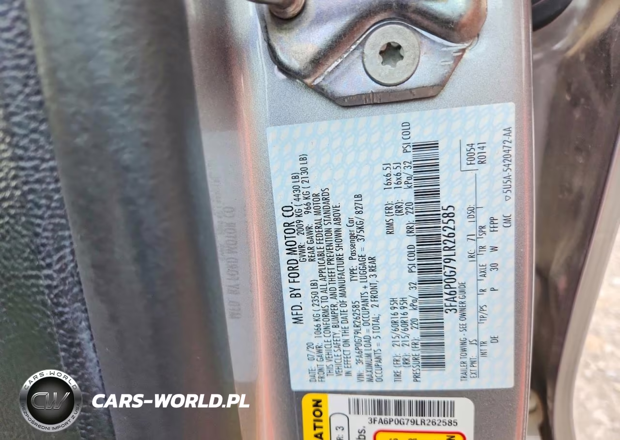 2020 Ford Fusion S VIN:3FA6P0G79LR262585 - 12
