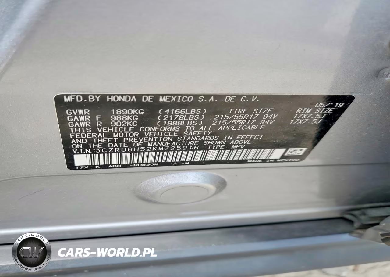 2019 Honda Hr-V Ex VIN:3CZRU6H52KM725916 - 13