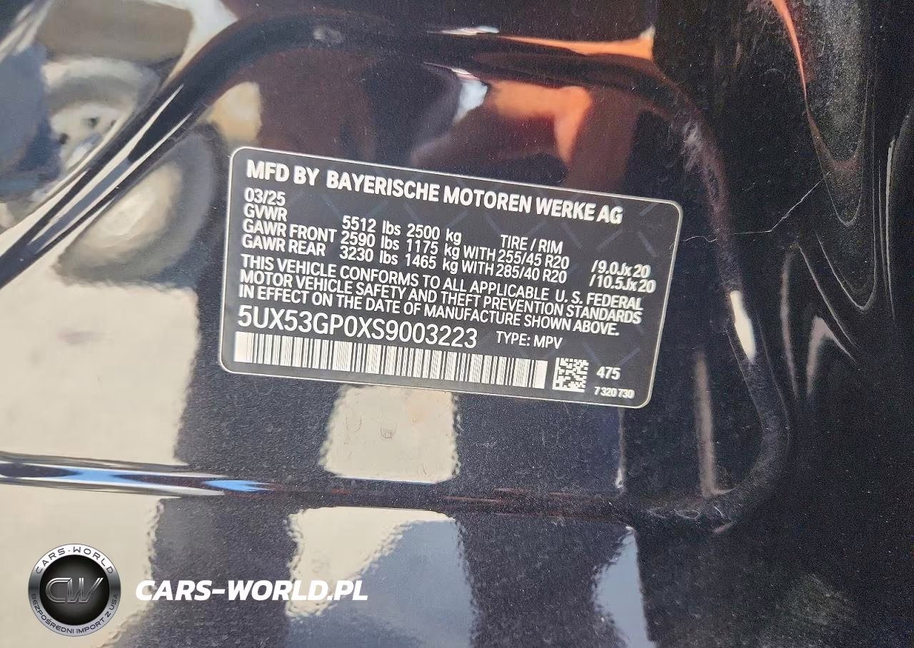 2025 BMW X3 30 xDrive VIN:5UX53GP0XS9003223 - 14