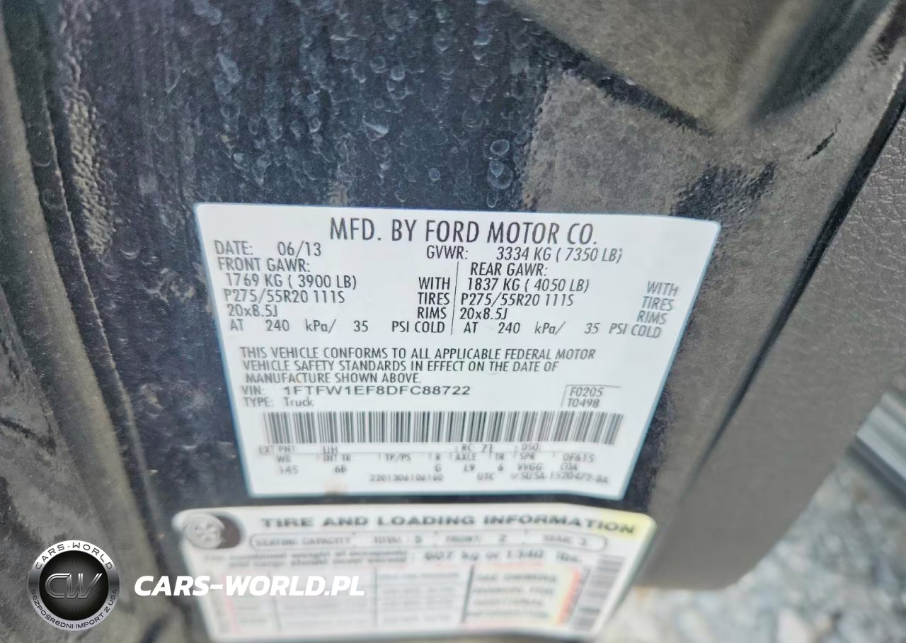 2013 Ford F150 Supercrew VIN:1FTFW1EF8DFC88722 - 13