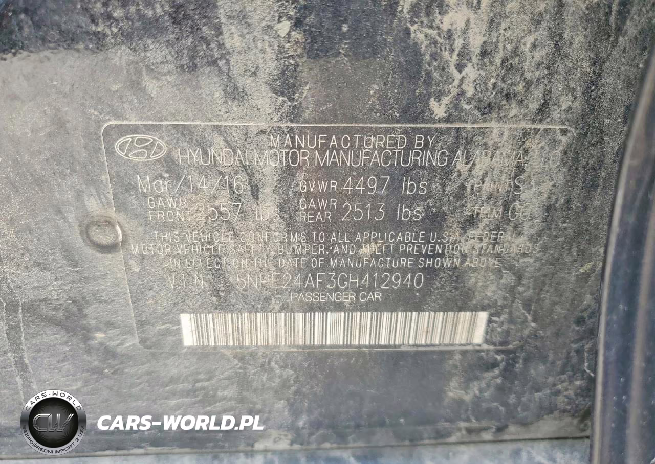 2016 Hyundai Sonata Se VIN:5NPE24AF3GH412940 - 12