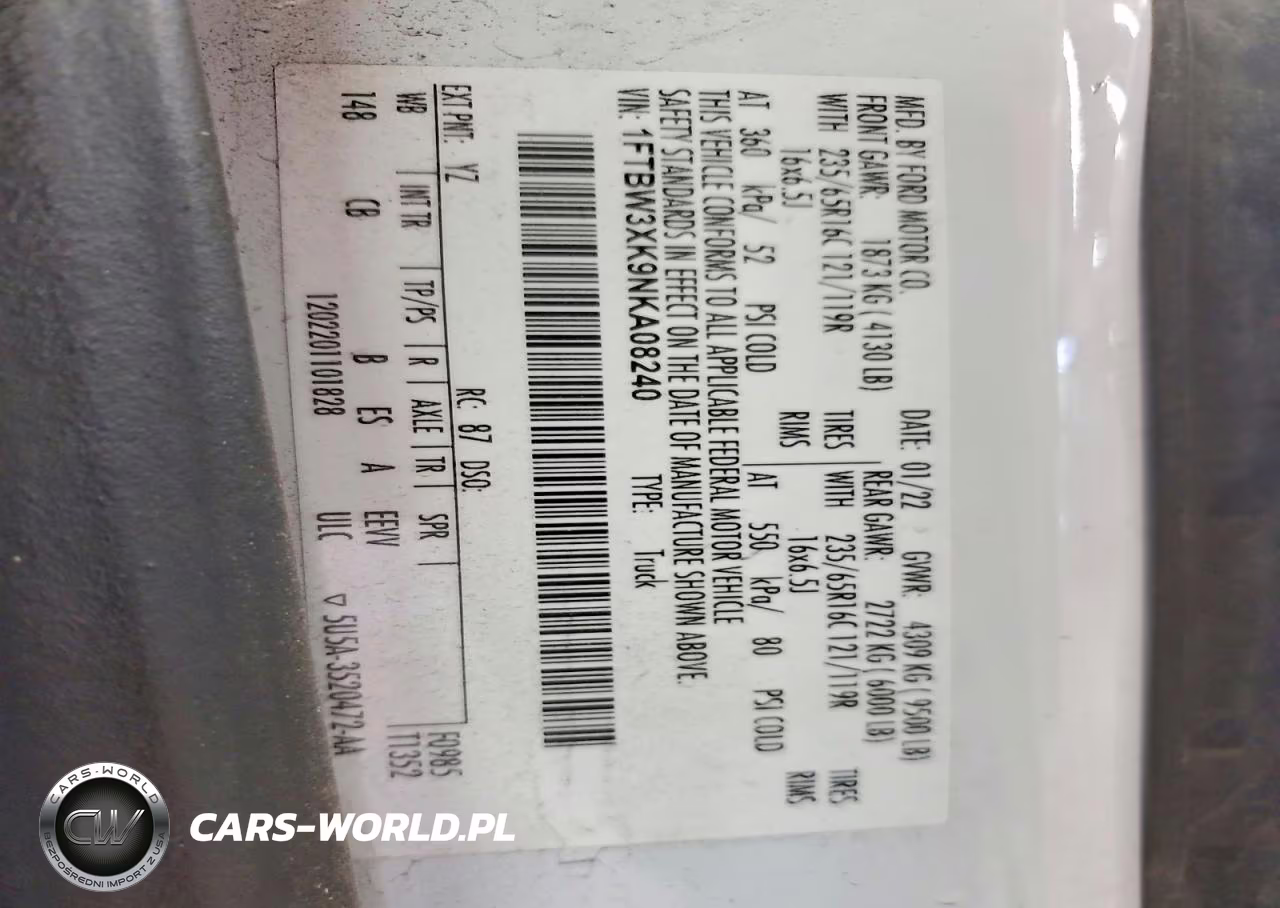 2022 Ford Transit T-350 VIN:1FTBW3XK9NKA08240 - 13