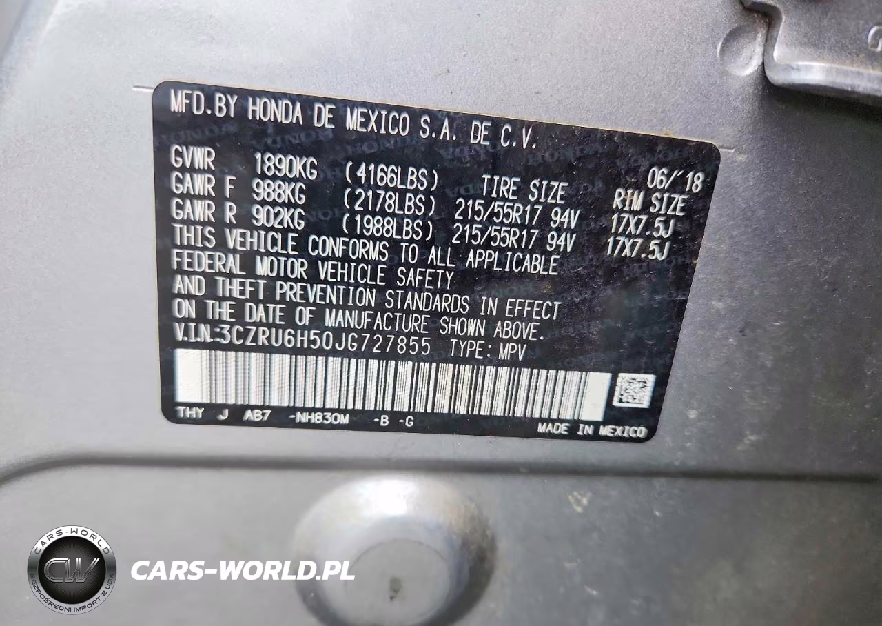 2018 Honda Hr-V Ex VIN:3CZRU6H50JG727855 - 14