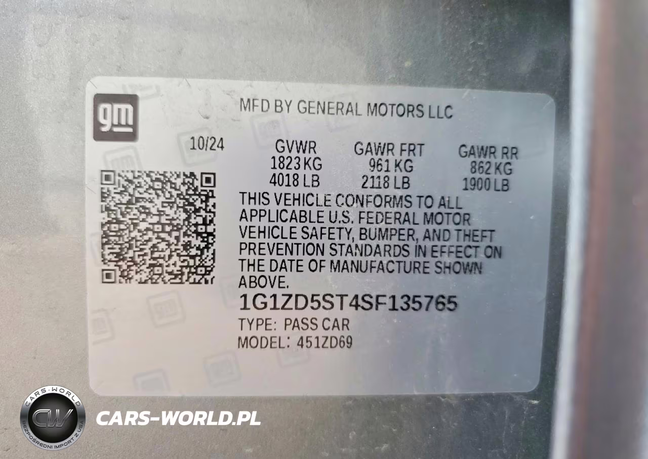 2025 Chevrolet Malibu Lt VIN:1G1ZD5ST4SF135765 - 12