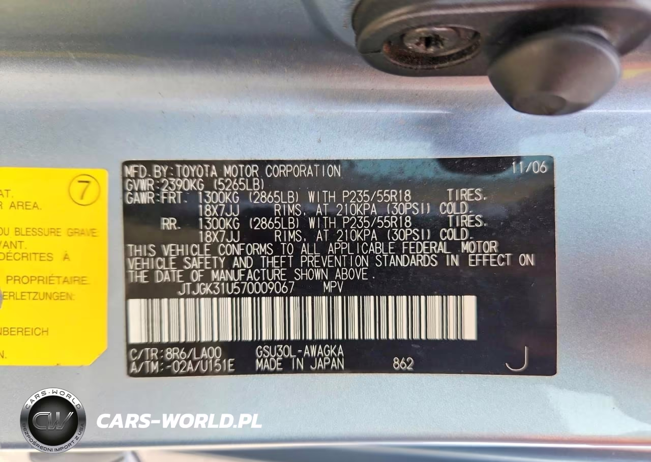 2007 Lexus Rx 350 VIN:JTJGK31U570009067 - 12
