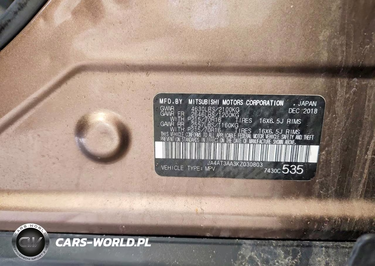 2019 Mitsubishi Eclipse Cross Es VIN:JA4AT3AA3KZ030803 - 14
