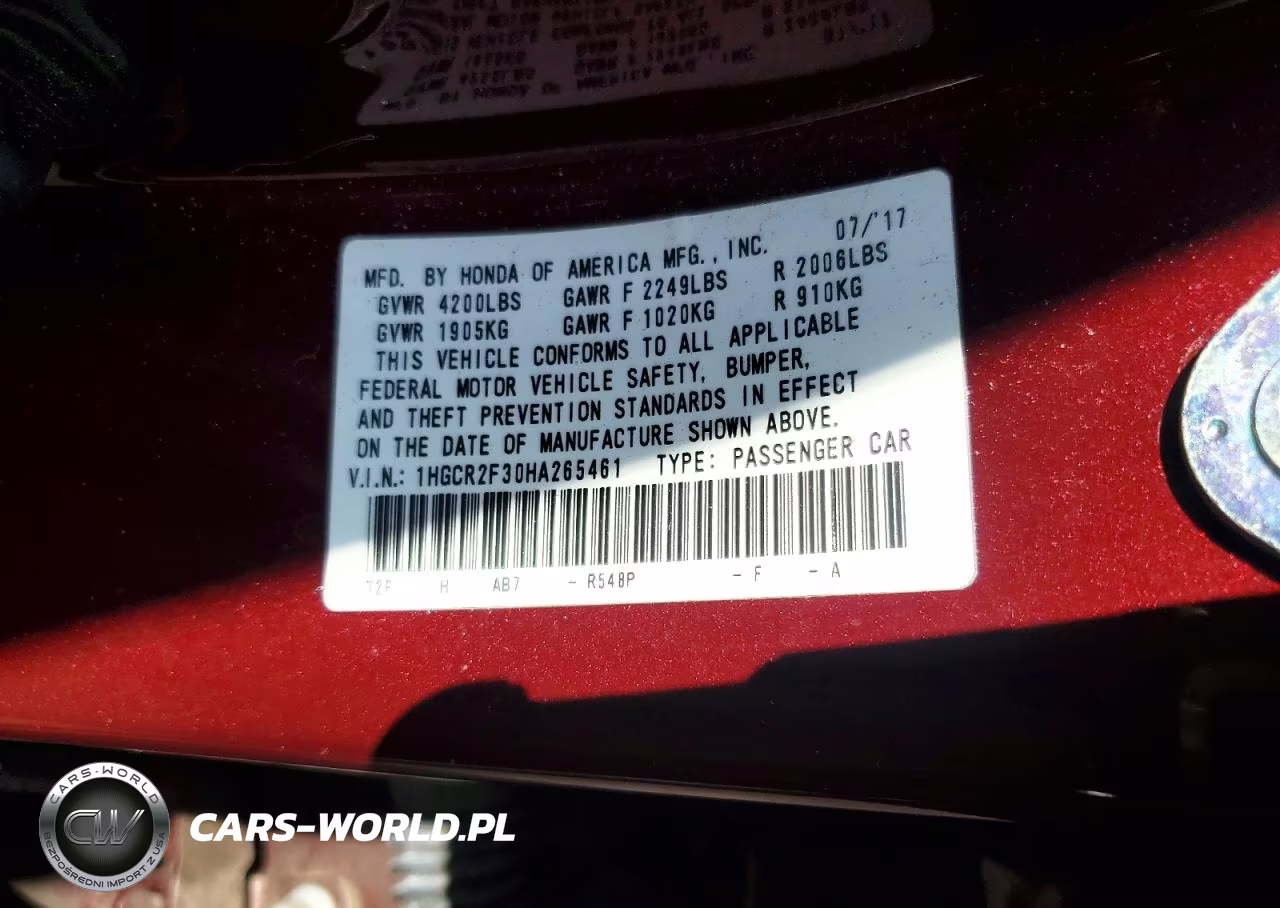 2017 Honda Accord Lx VIN:1HGCR2F30HA265461 - 13