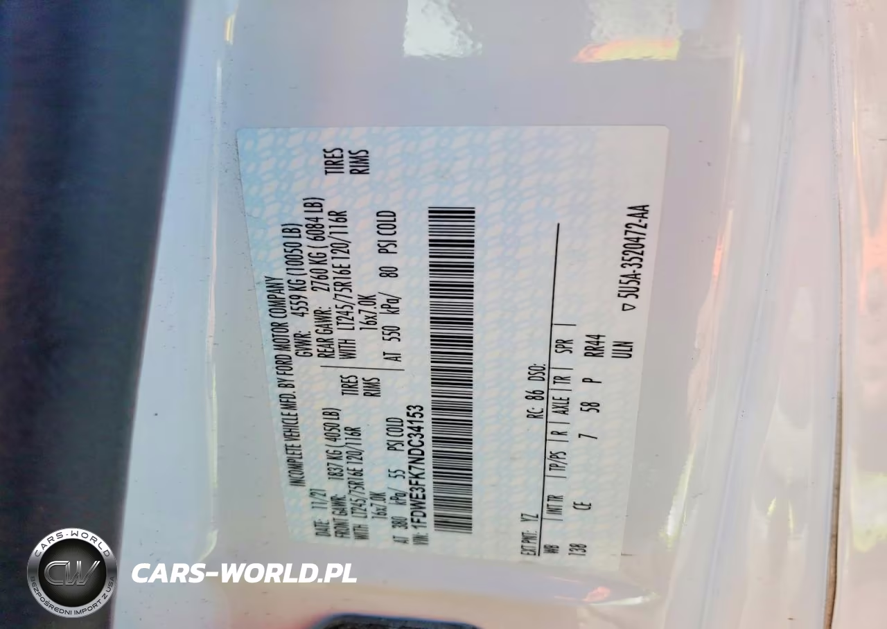 2022 Ford Econoline E350 Super Duty Cutaway Van VIN:1FDWE3FK7NDC34153 - 13
