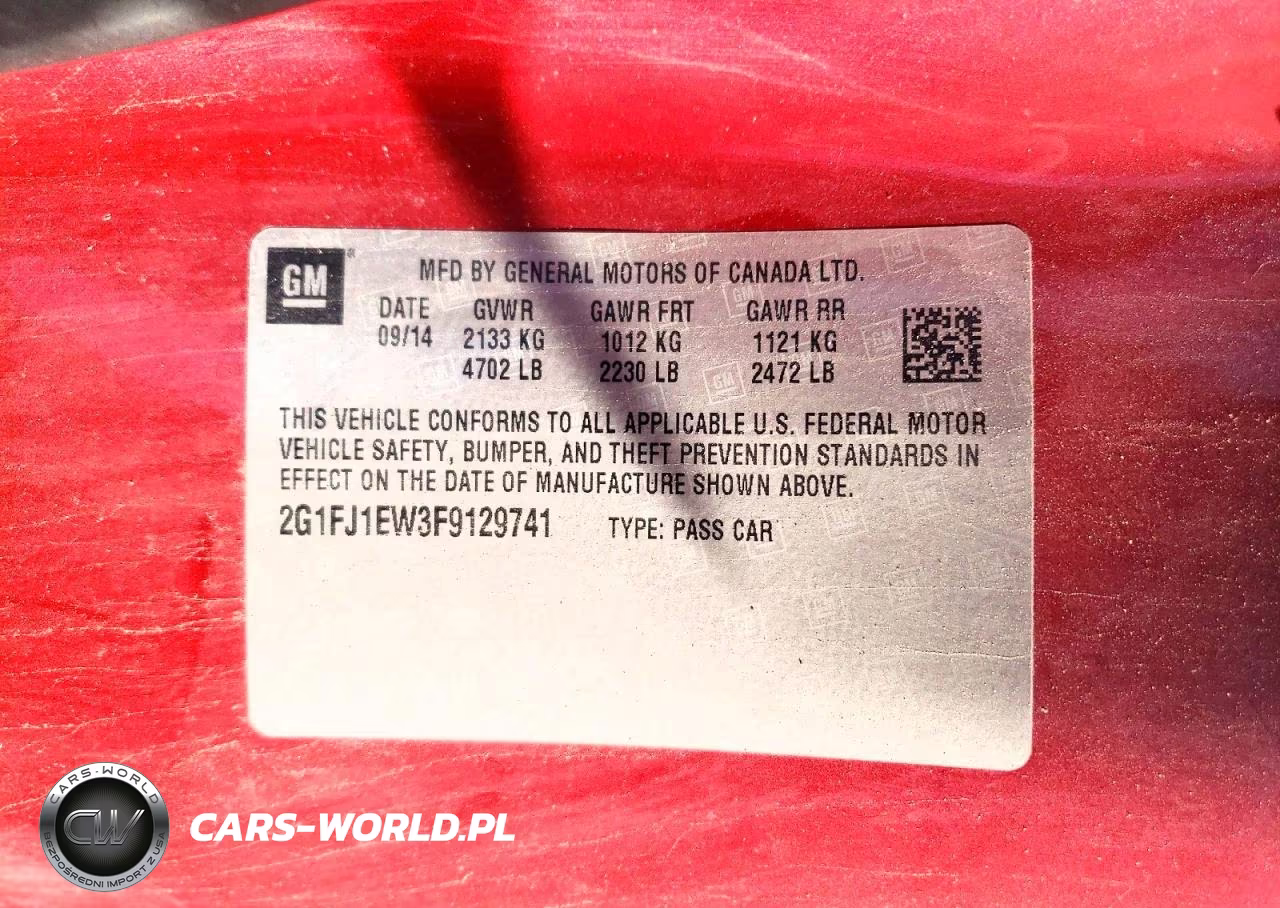 2015 Chevrolet Camaro 2Ss VIN:2G1FJ1EW3F9129741 - 12
