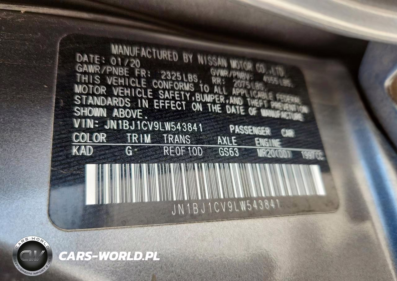 2020 Nissan Rogue Sport S VIN:JN1BJ1CV9LW543841 - 13