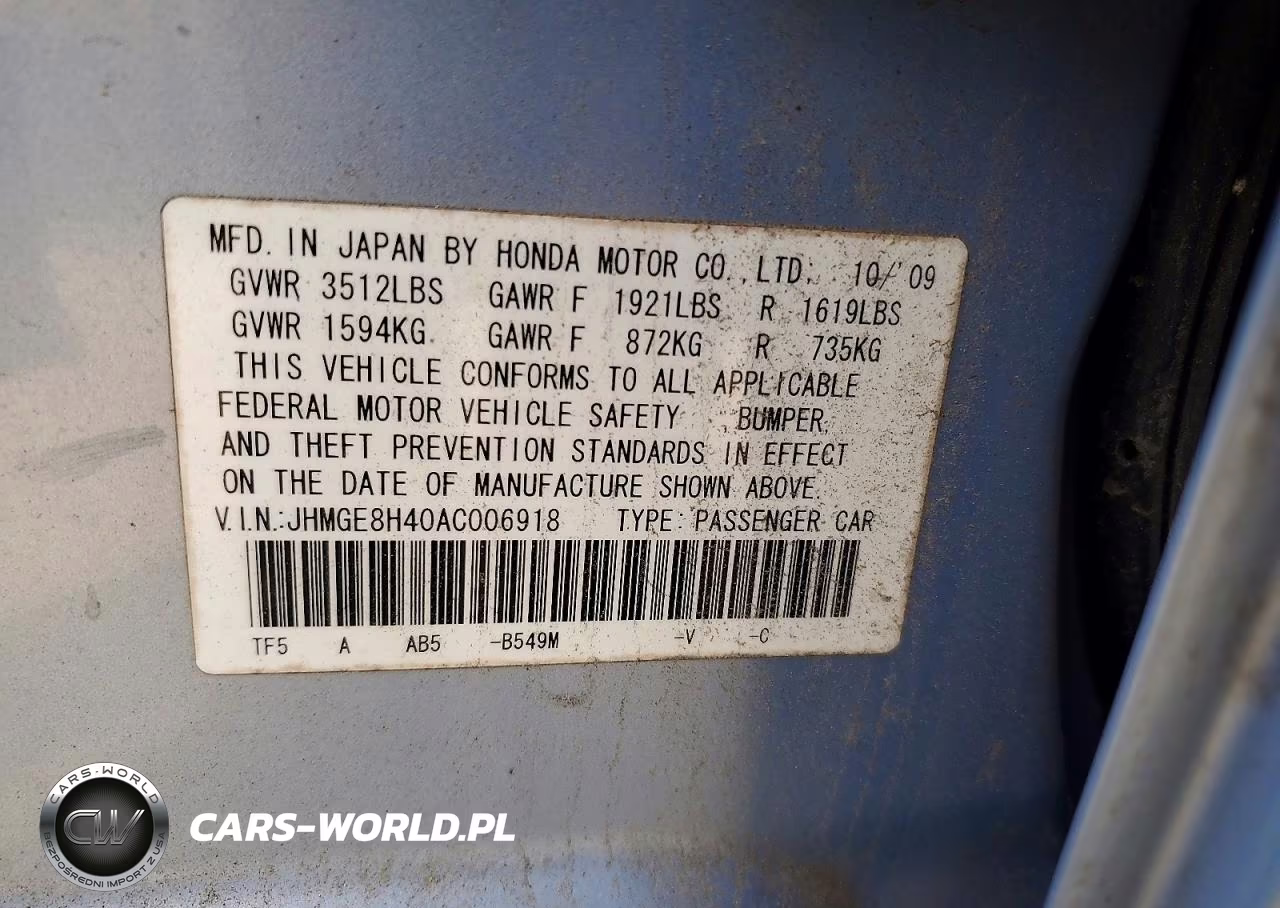 2010 Honda Fit Sport VIN:JHMGE8H40AC006918 - 13