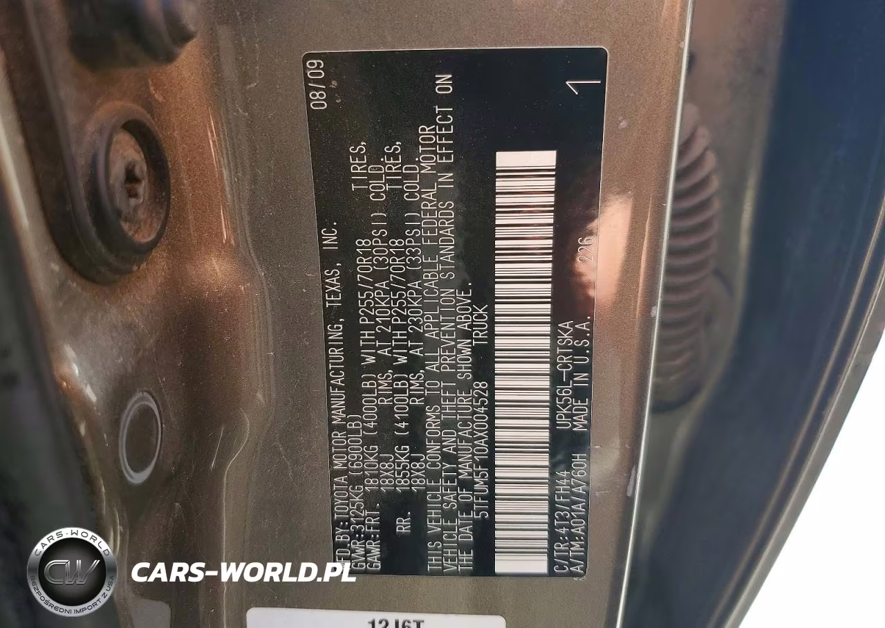 2010 Toyota Tundra Double Cab Sr5 VIN:5TFUM5F10AX004528 - 12