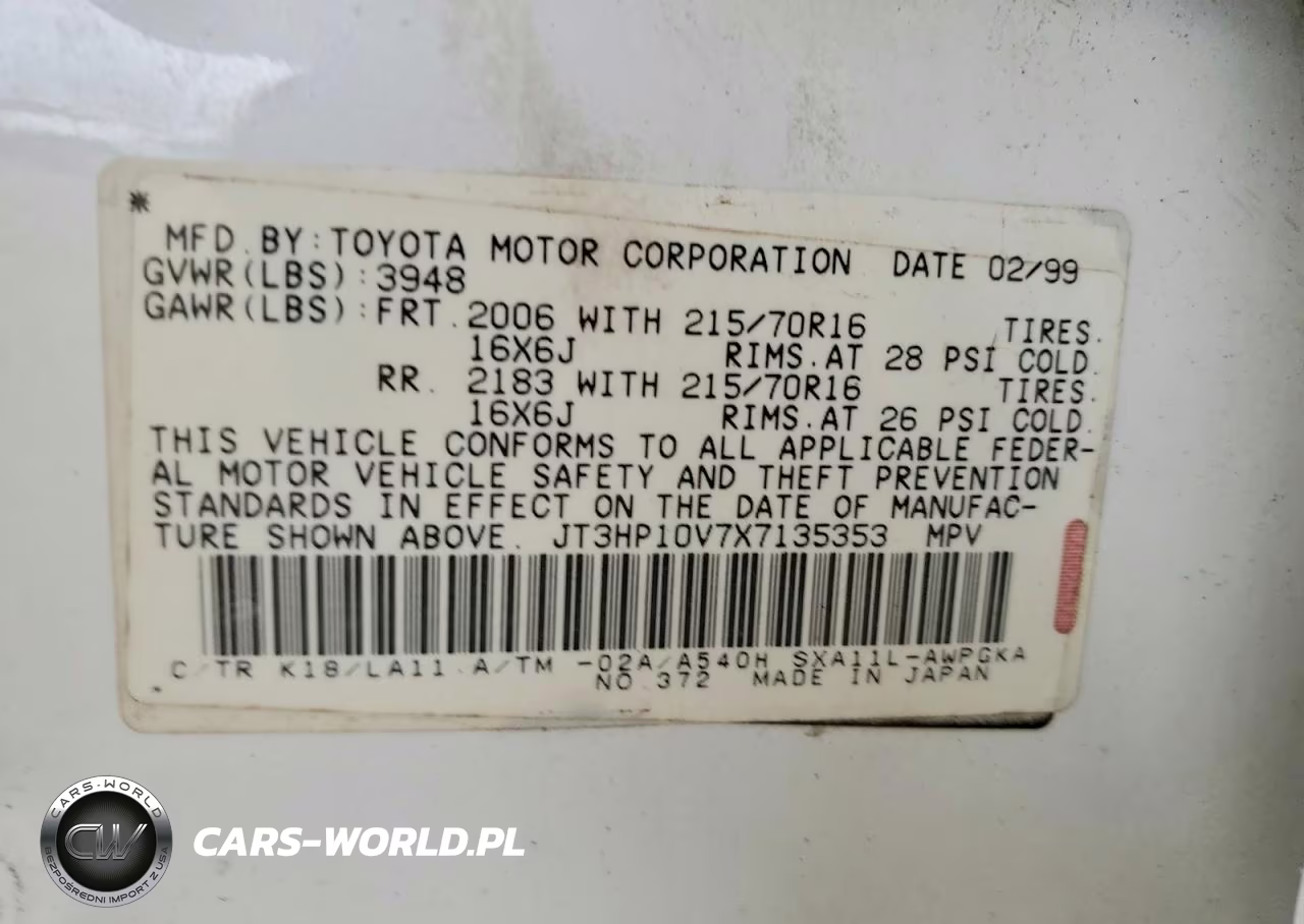 1999 Toyota Rav4 Base VIN:JT3HP10V7X7135353 - 12