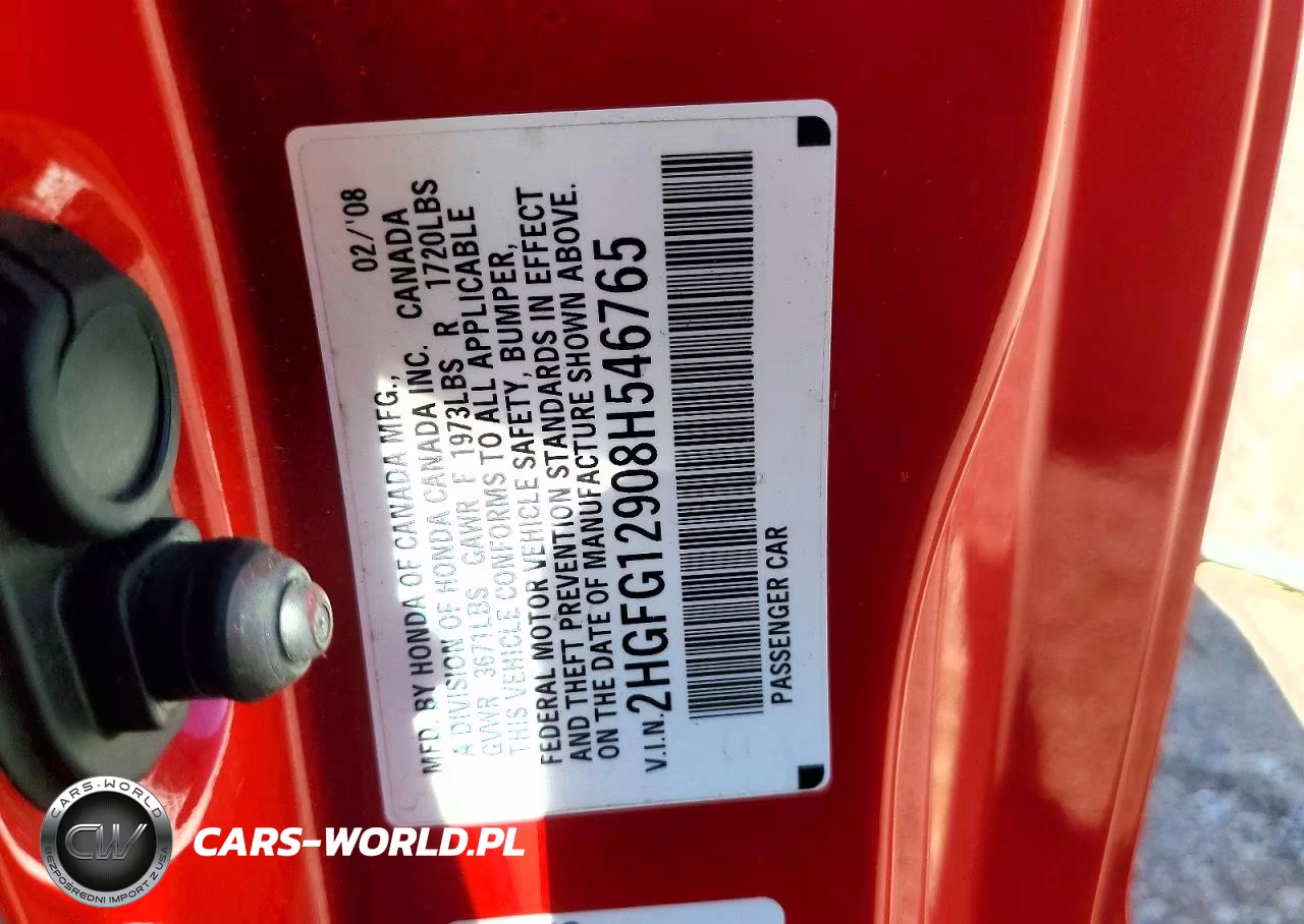 2008 Honda Civic Exl VIN:2HGFG12908H546765 - 12