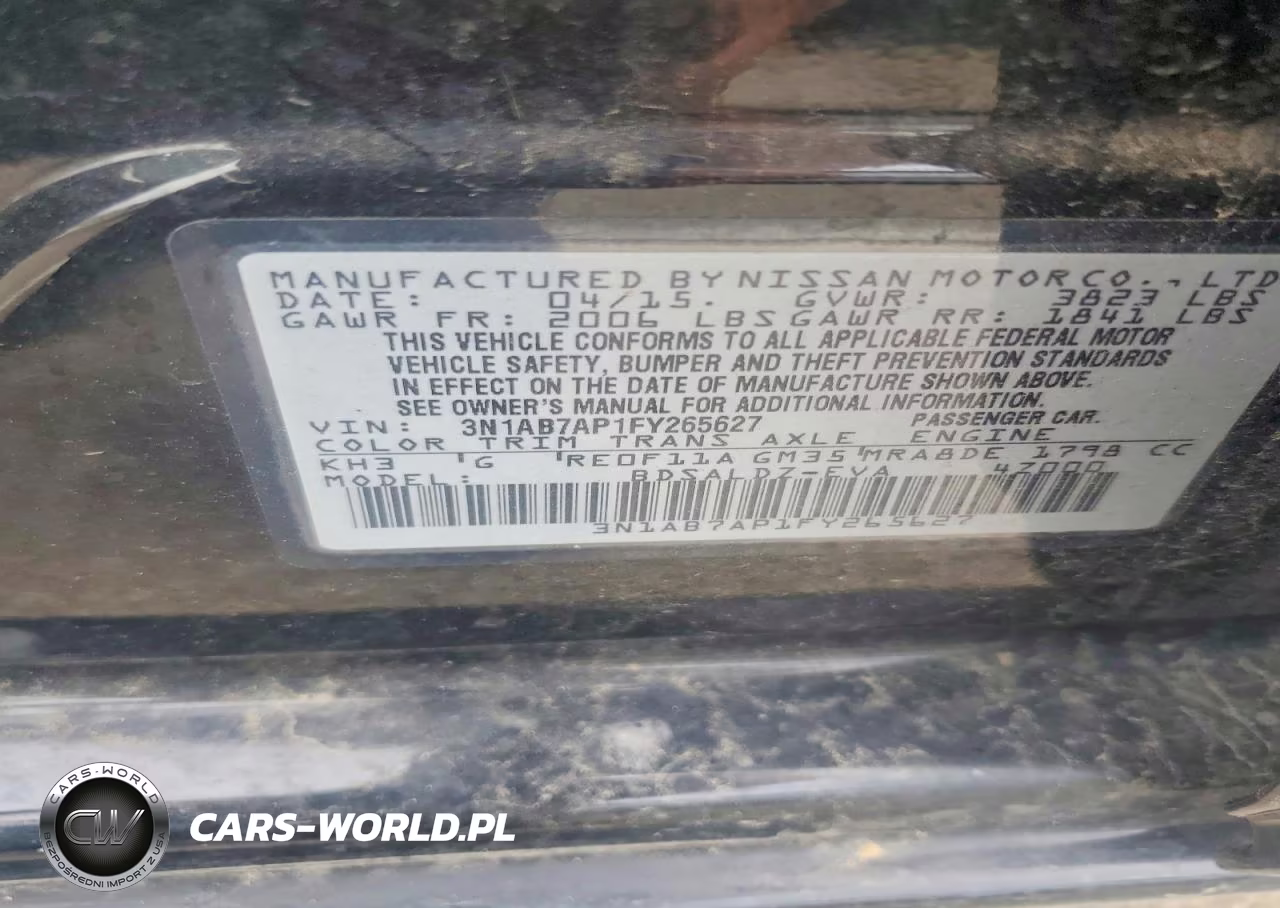 2015 Nissan Sentra Sv VIN:3N1AB7AP1FY265627 - 12