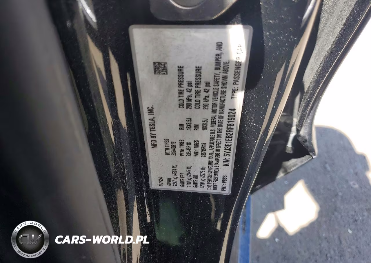 2024 Tesla Model 3 VIN:5YJ3E1EB2RF819024 - 12