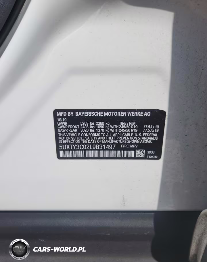 2020 BMW X3 Sdrive30I VIN:5UXTY3C02L9B31497 - 13