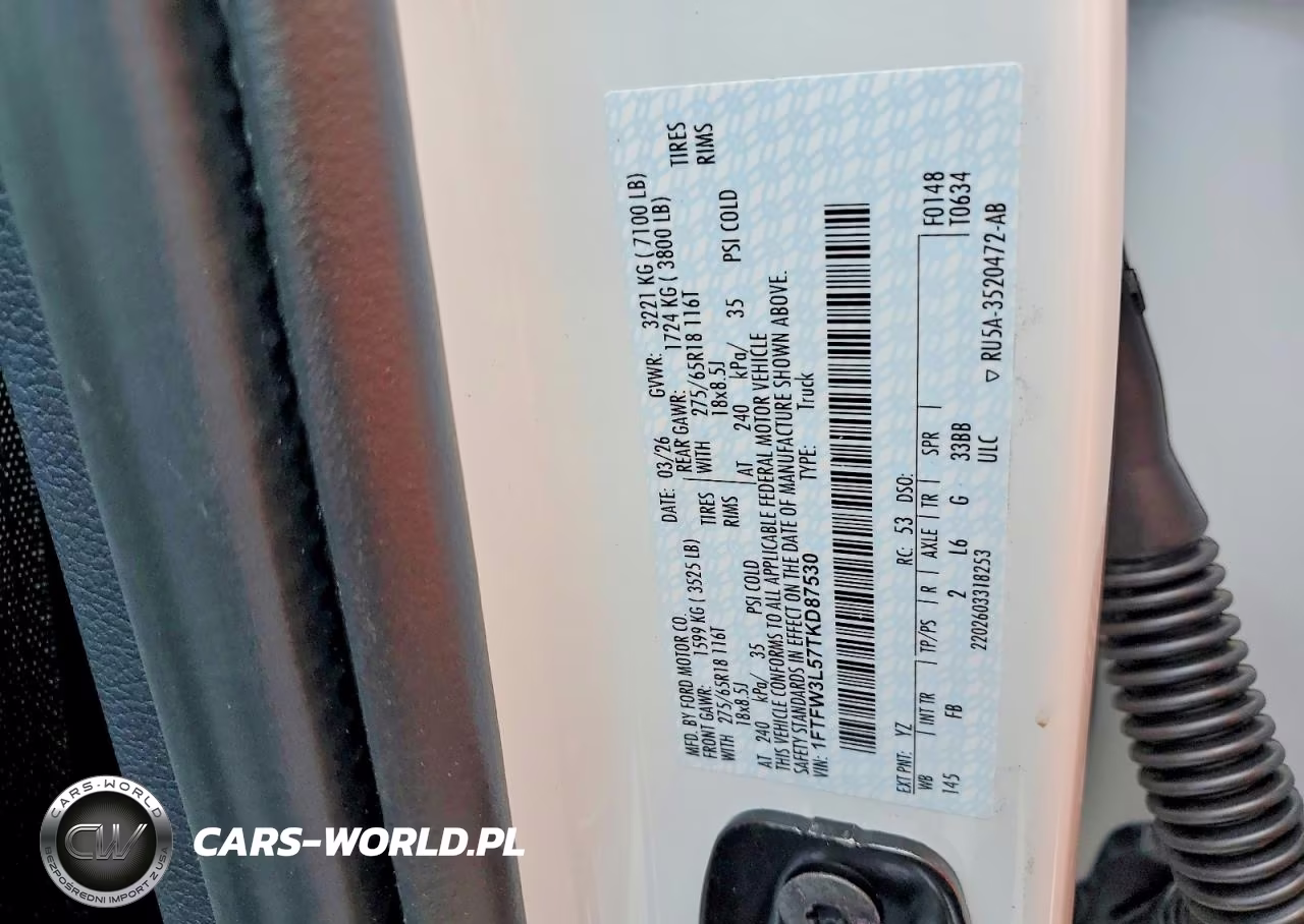 2026 Ford F150 Xlt VIN:1FTFW3L57TKD87530 - 12
