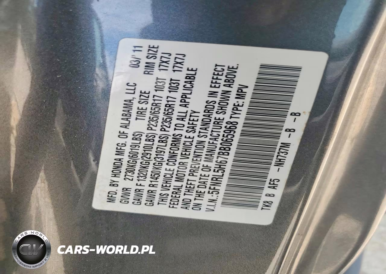 2011 Honda Odyssey Exl VIN:5FNRL5H67BB065968 - 13