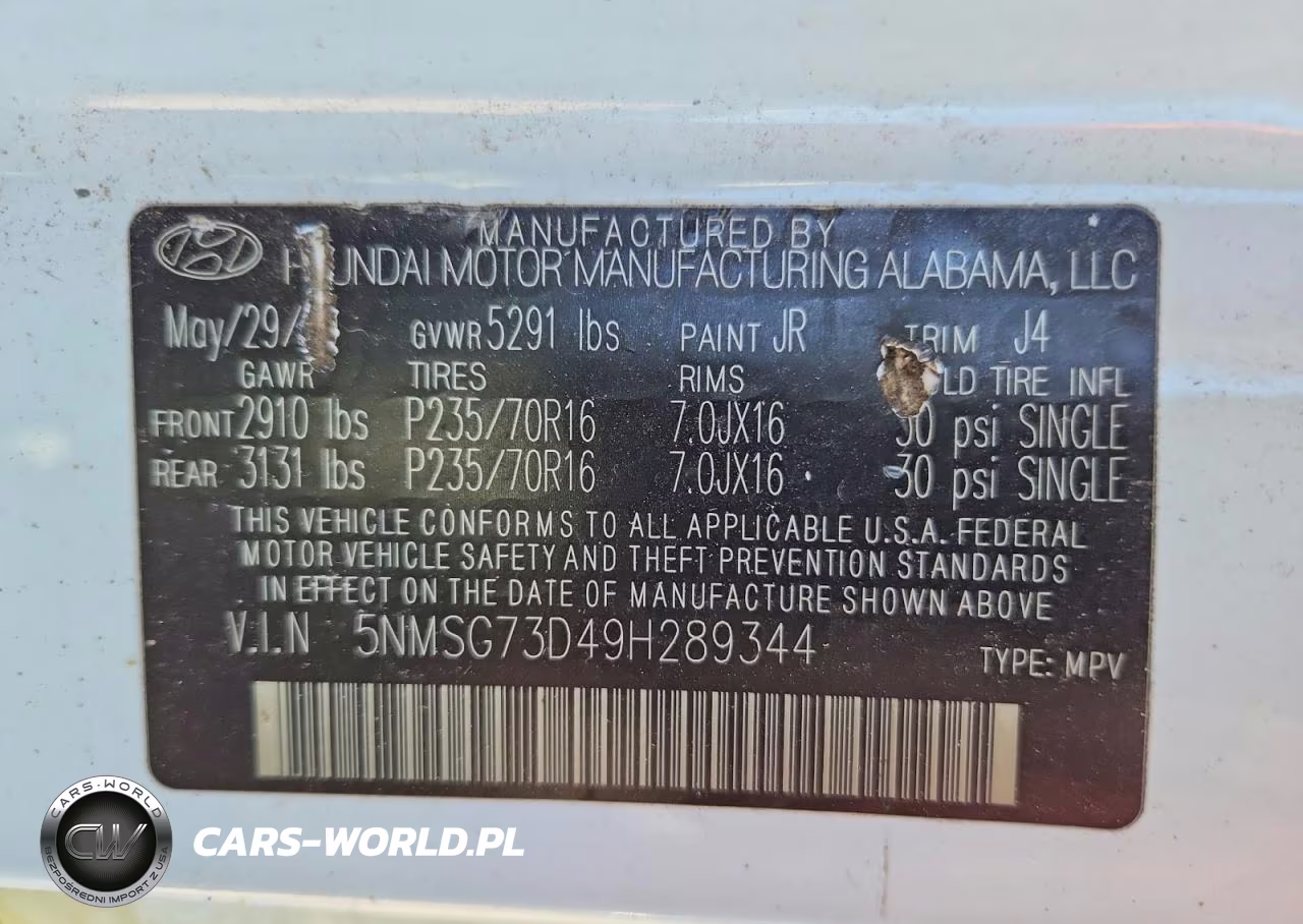 2009 Hyundai Santa Fe Gls VIN:5NMSG73D49H289344 - 13