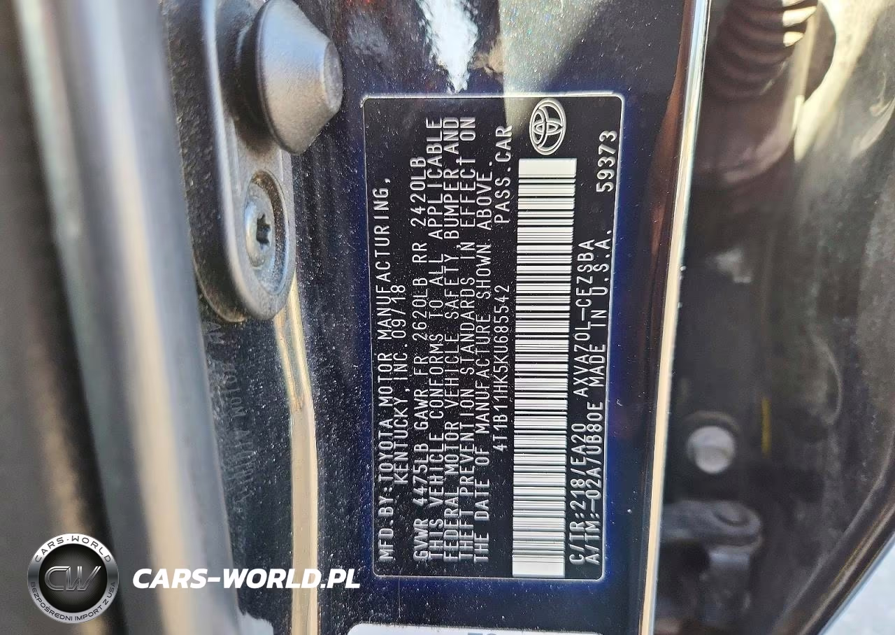 2019 Toyota Camry Se VIN:4T1B11HK5KU685542 - 13