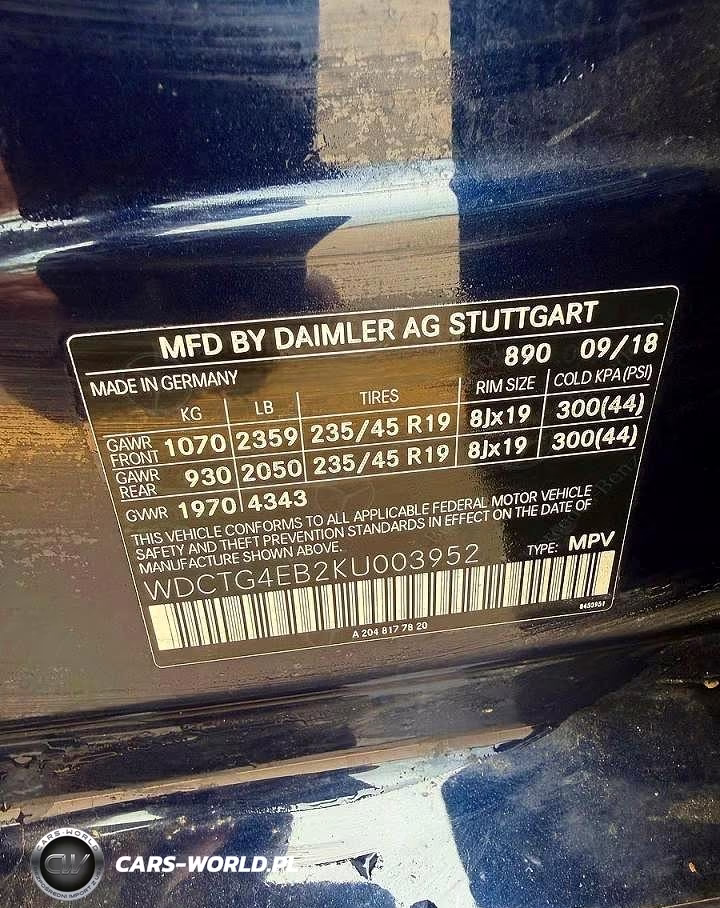 2019 Mercedes-Benz Gla 250 VIN:WDCTG4EB2KU003952 - 10