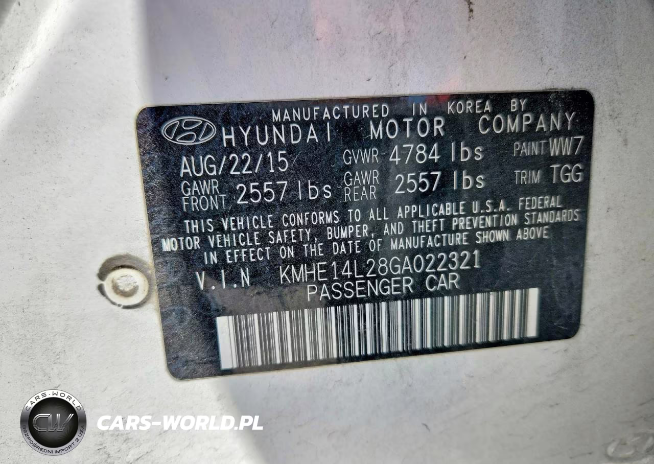 2016 Hyundai Sonata Plug-In Hybrid VIN:KMHE14L28GA022321 - 12