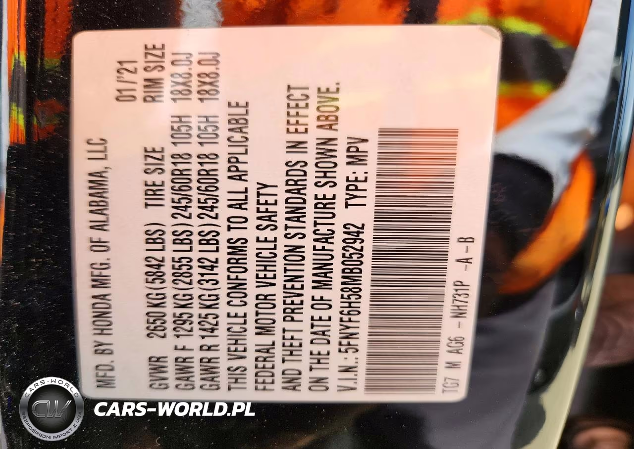 2021 Honda Pilot Exl VIN:5FNYF6H58MB052942 - 13