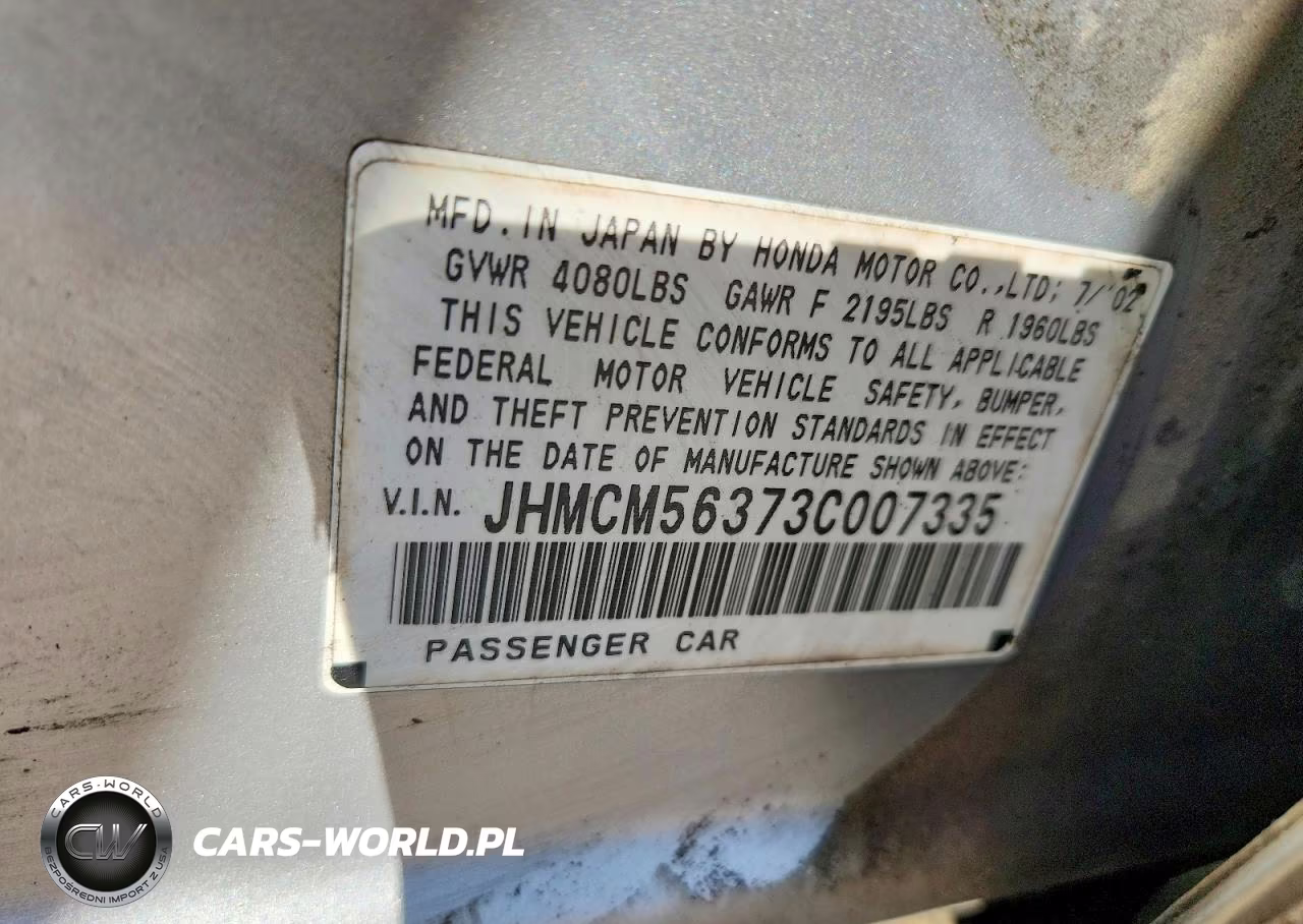 2003 Honda Accord Lx VIN:JHMCM56373C007335 - 12