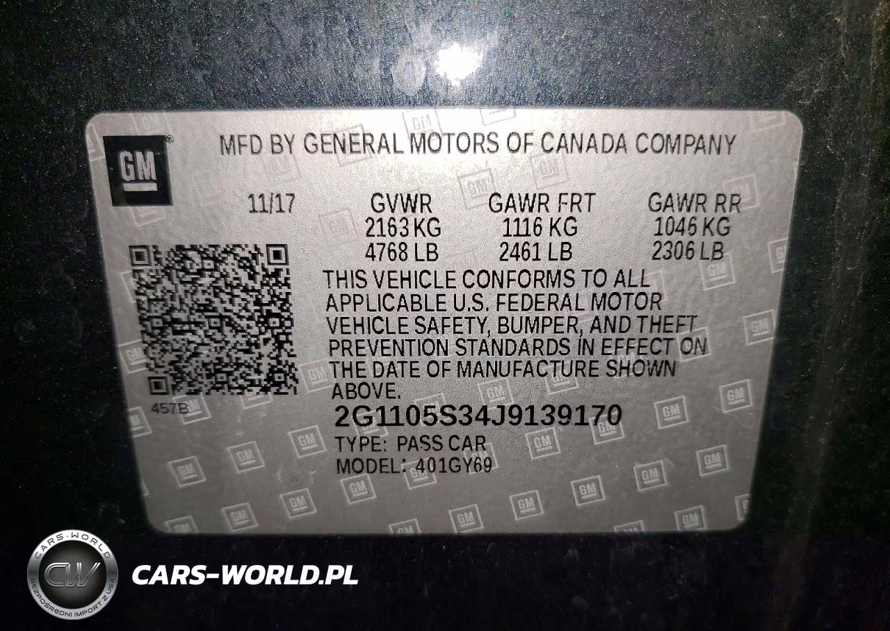 2018 Chevrolet Impala Lt VIN:2G1105S34J9139170 - 12
