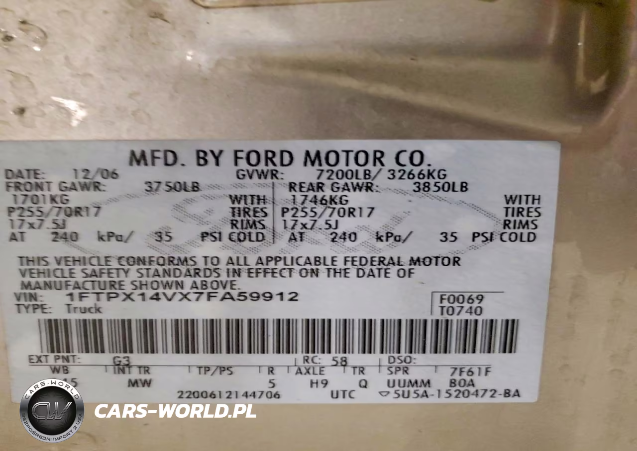 2007 Ford F150 VIN:1FTPX14VX7FA59912 - 12