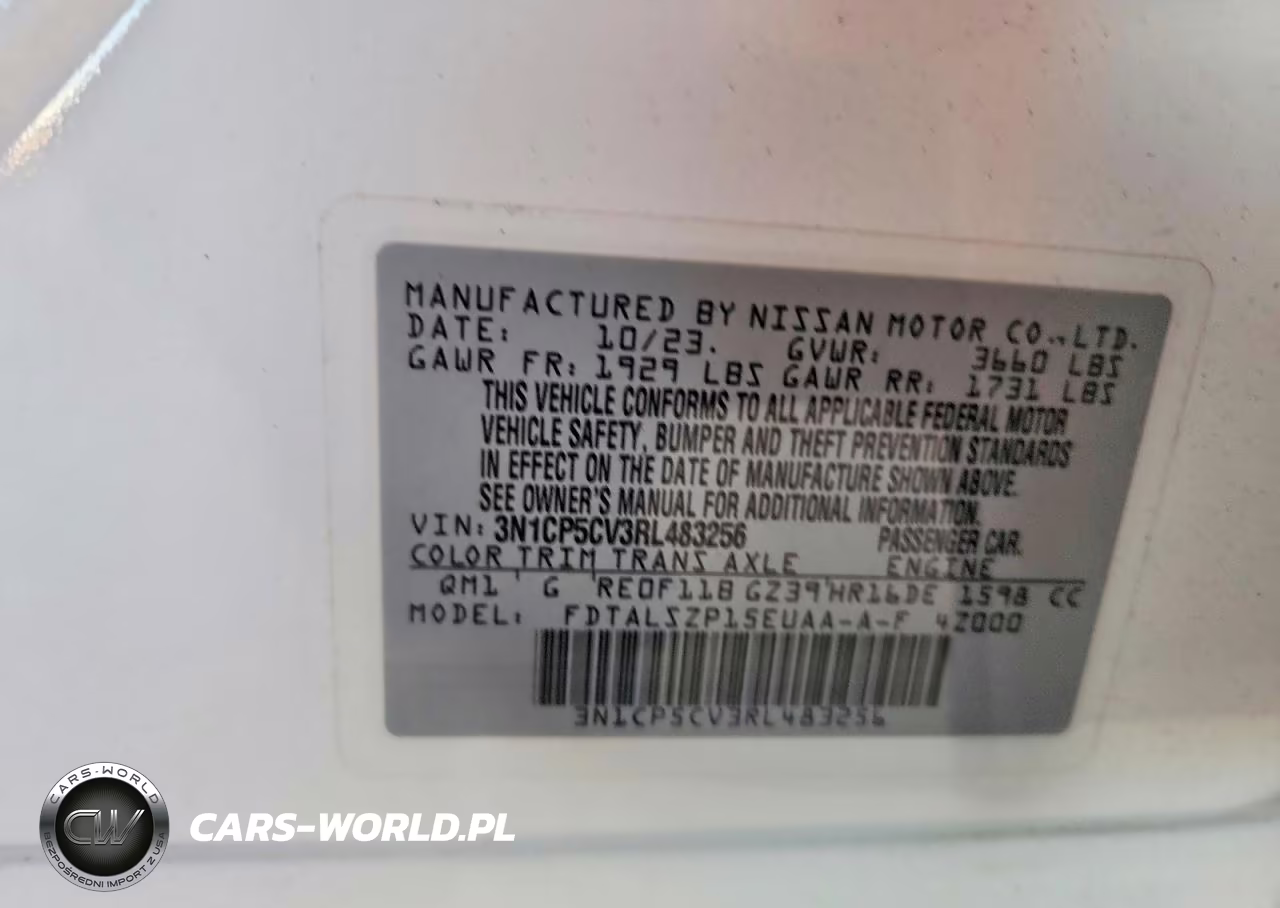 2024 Nissan Kicks Sv VIN:3N1CP5CV3RL483256 - 14