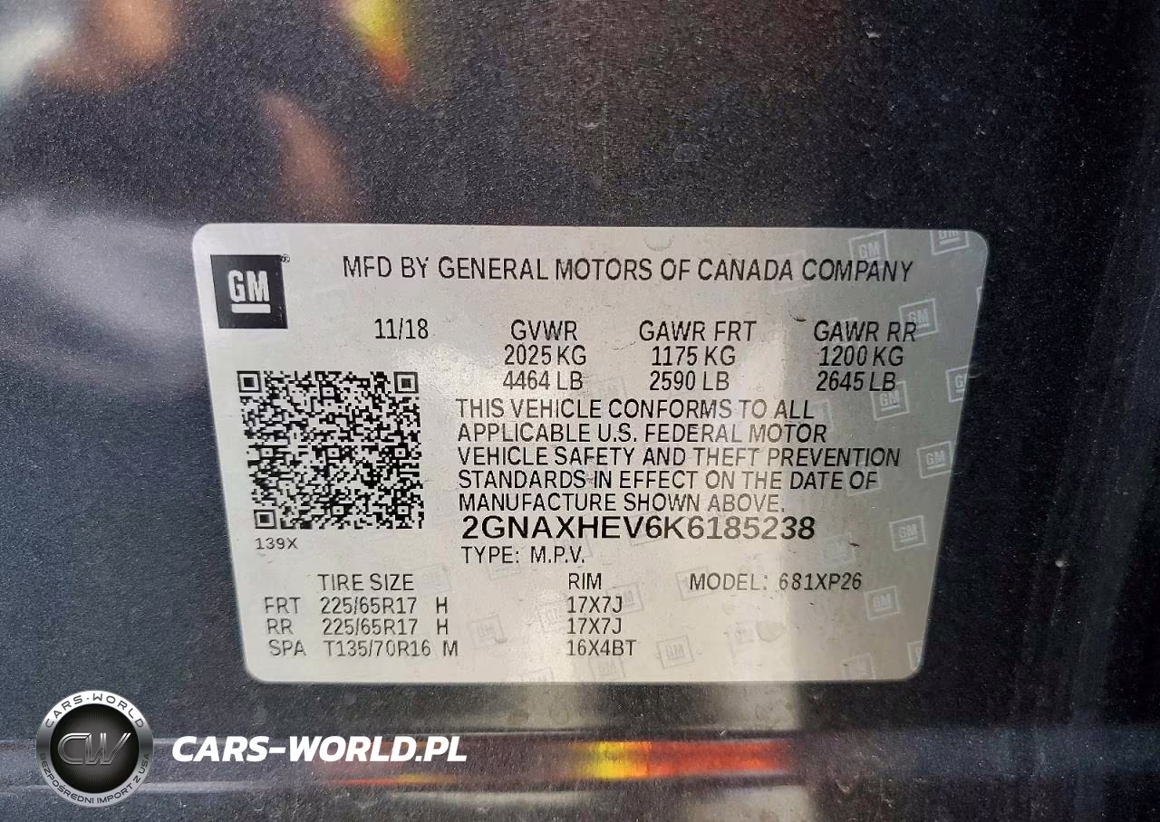 2019 Chevrolet Equinox Ls VIN:2GNAXHEV6K6185238 - 13