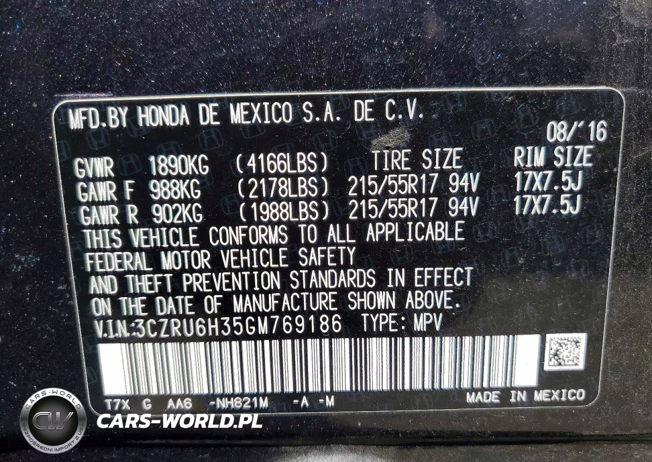 2016 Honda Hr-V Lx VIN:3CZRU6H35GM769186 - 13