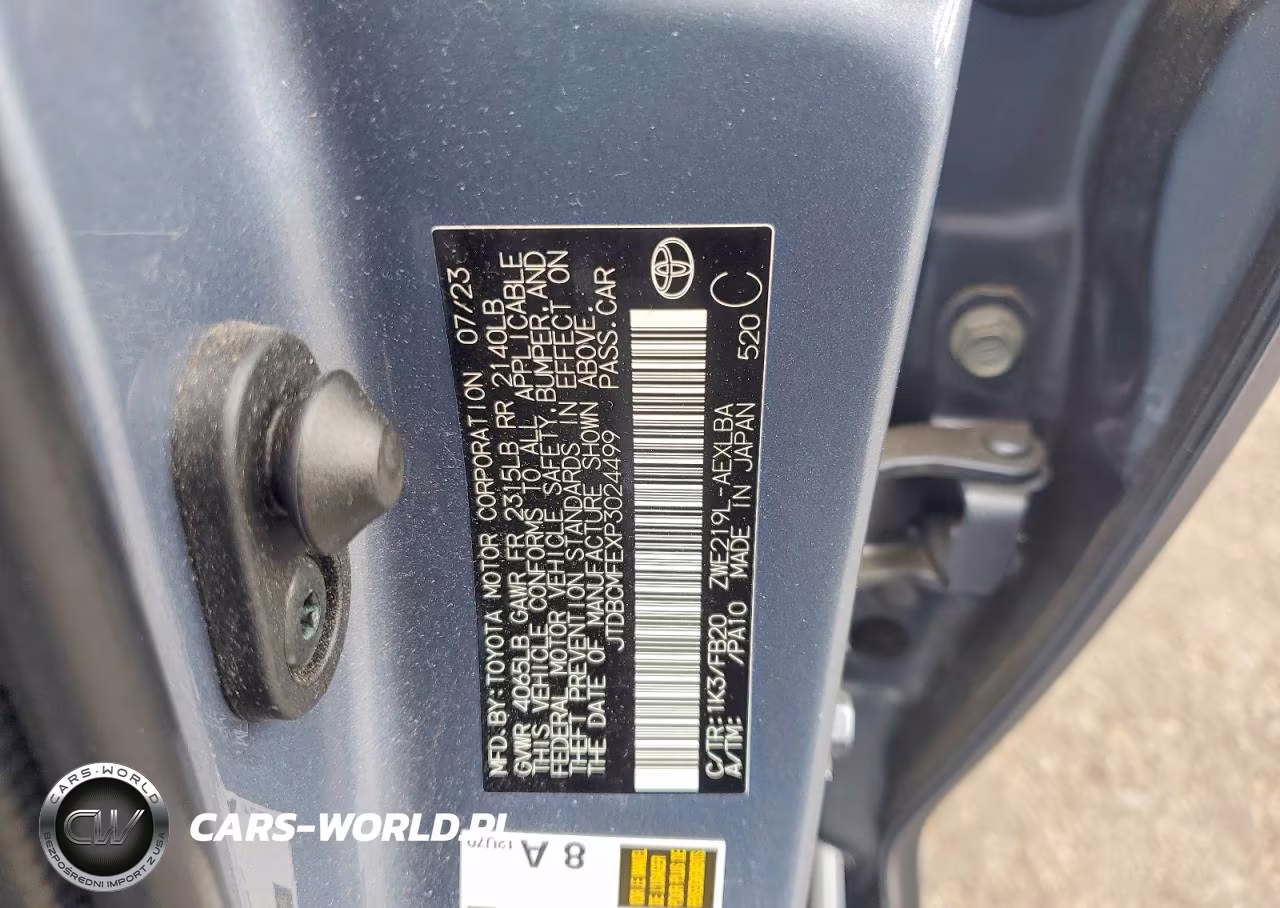 2023 Toyota Corolla Hybrid Le VIN:JTDBCMFEXP3024499 - 12