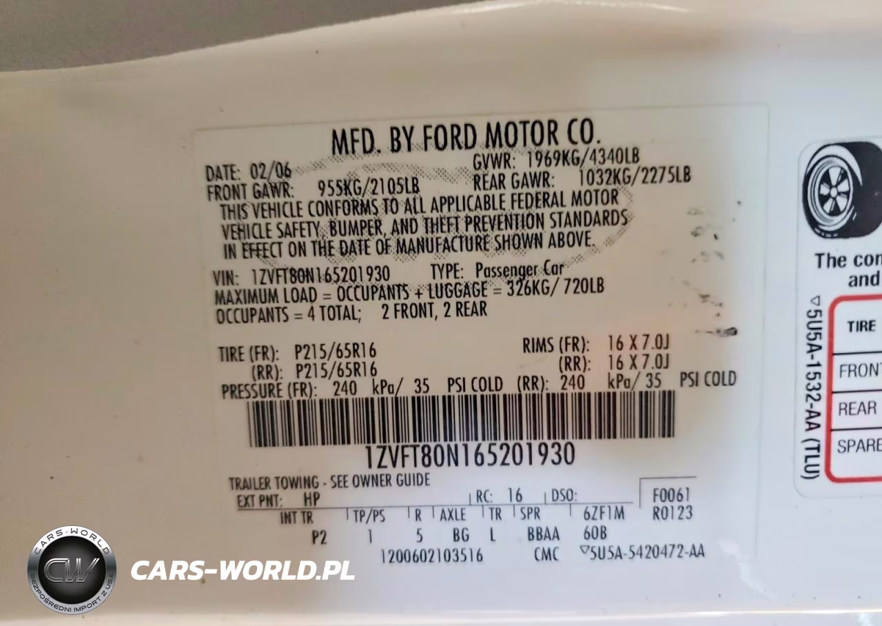 2006 Ford Mustang VIN:1ZVFT80N165201930 - 12
