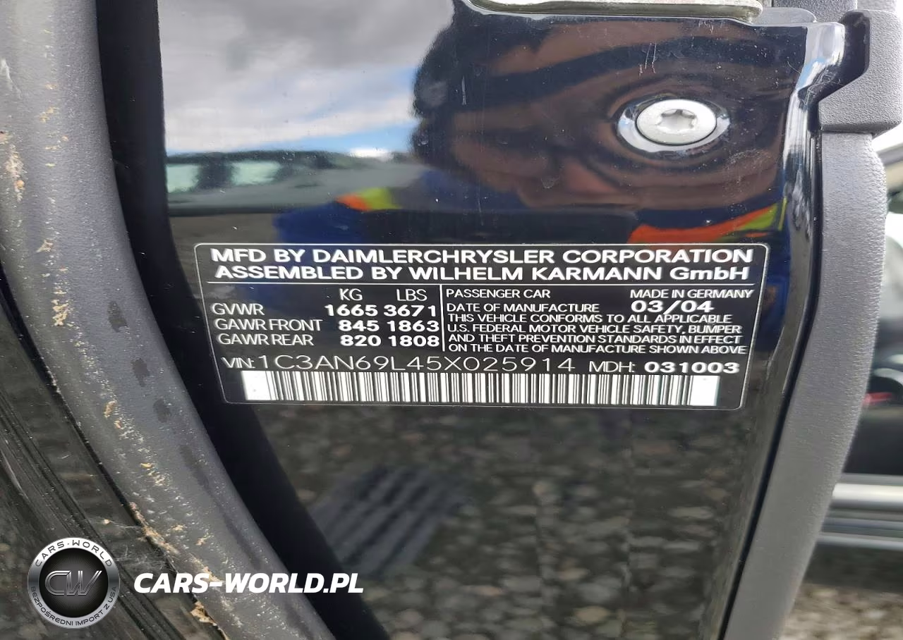 2005 Chrysler Crossfire Limited VIN:1C3AN69L45X025914 - 12