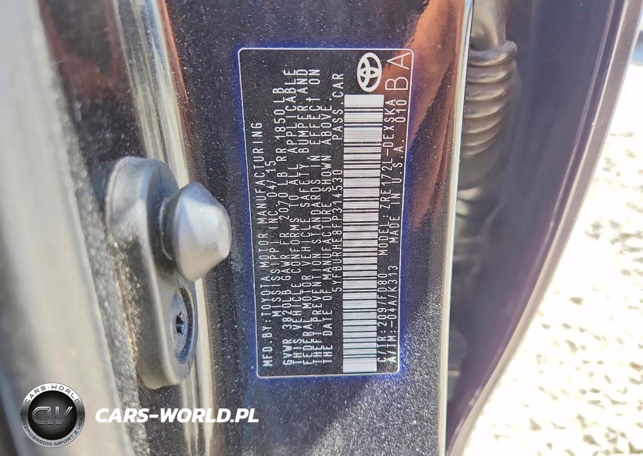 2015 Toyota Corolla S Plus VIN:5YFBURHE8FP314530 - 12