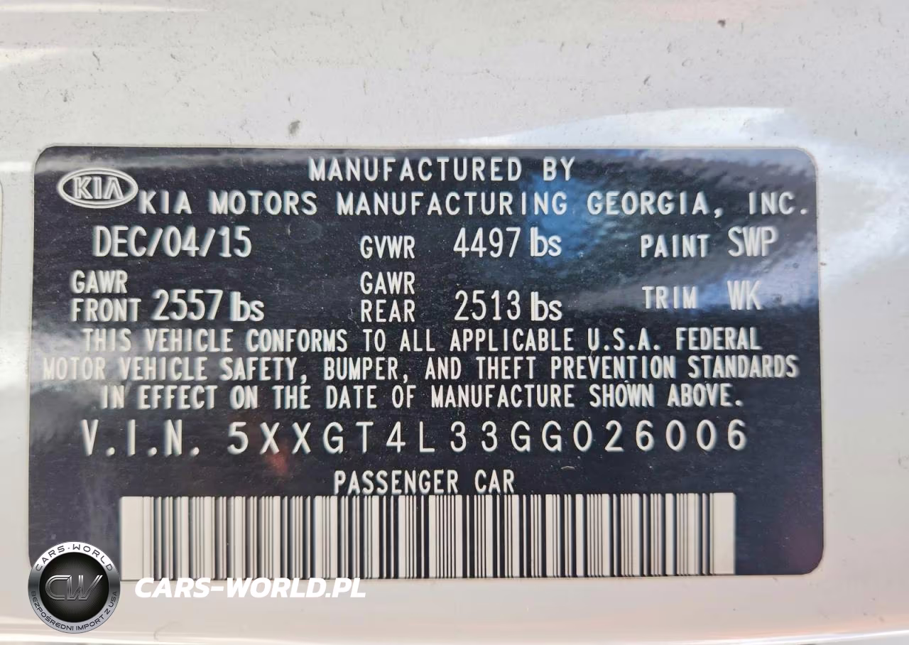 2016 Kia Optima Lx VIN:5XXGT4L33GG026006 - 13